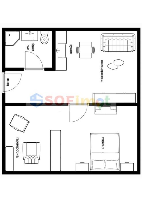 2- стаен апартамент в Центъра на София