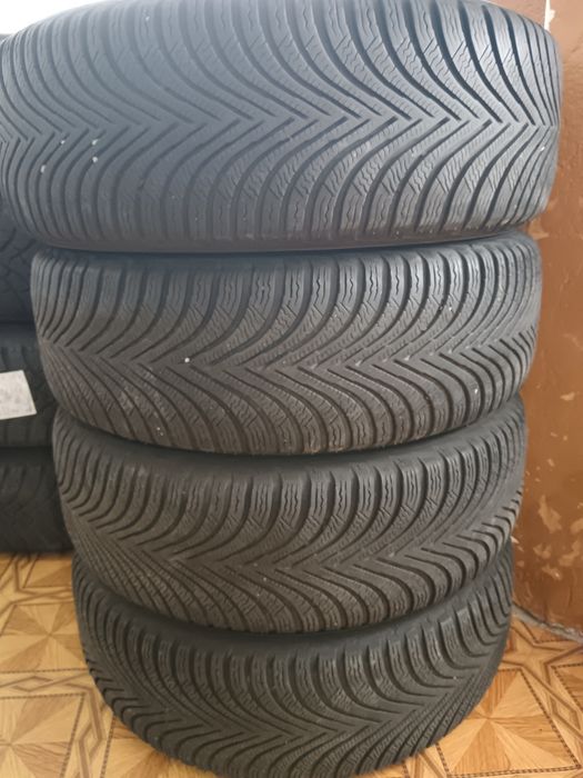 Set jante aliaj prindere 5x112 et48 cu anvelope iarna 215/55/17 audi vw Skoda Seat