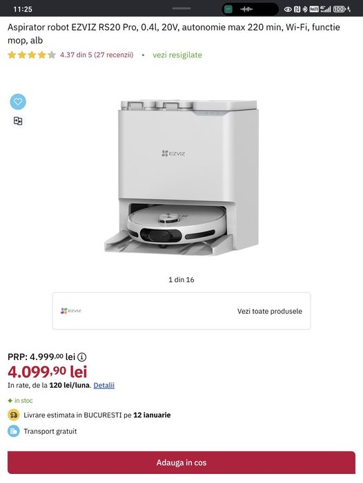 EZVIZ RS20 Pro, 1 luna vechime