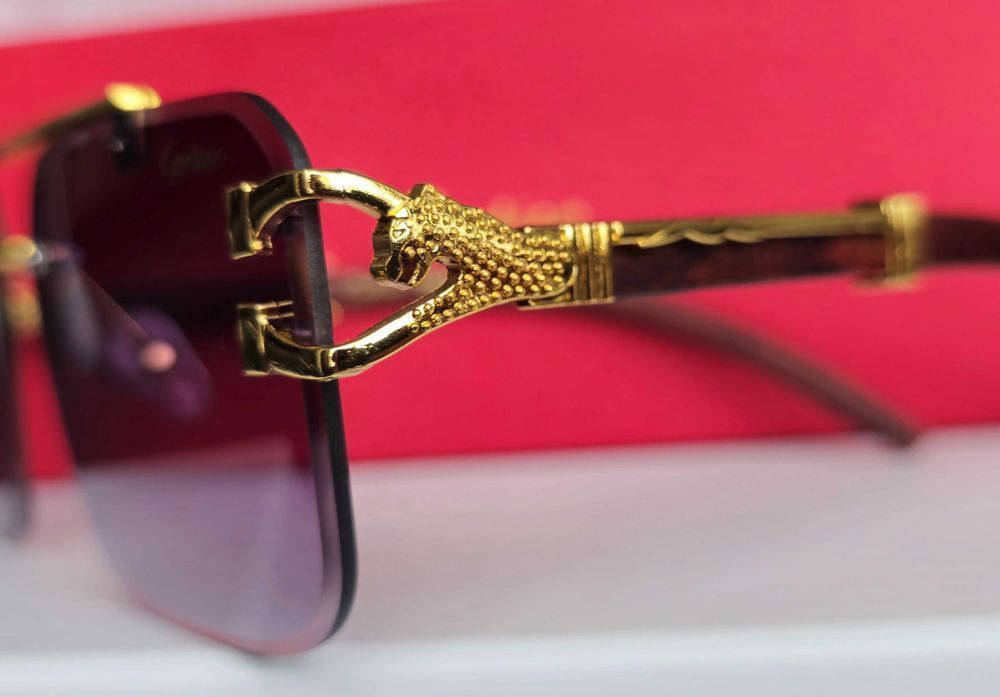 Ochelari de soare Cartier Leopard Purple