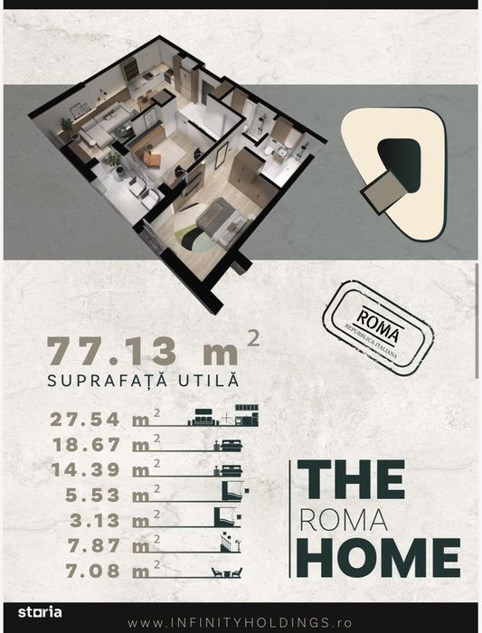 De la dezvoltator, Apartament cu 3 camere, zona VIVO, imobil nou