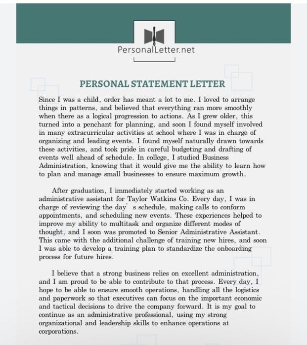 Personal Statement/Motivational Letter