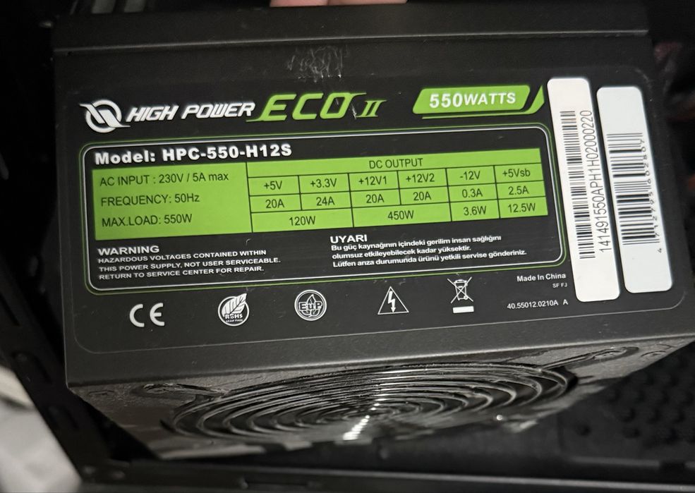 ryzen 5 5500 + placa de baza + sursa + hdd