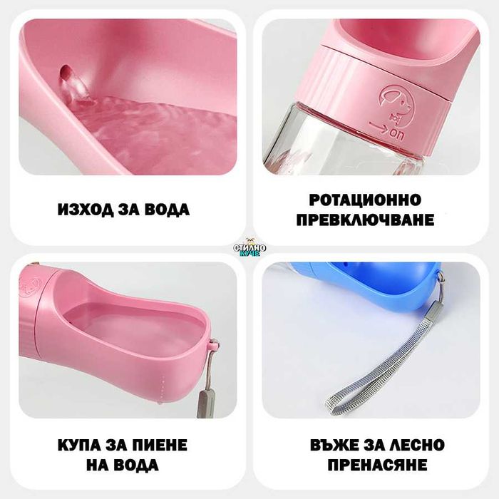 Шише/Бутилка за вода за куче Кучешко преносима бутилка за вода