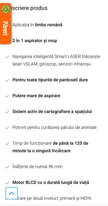 Aspirator si mop Symbo Laserbot 650 wifi