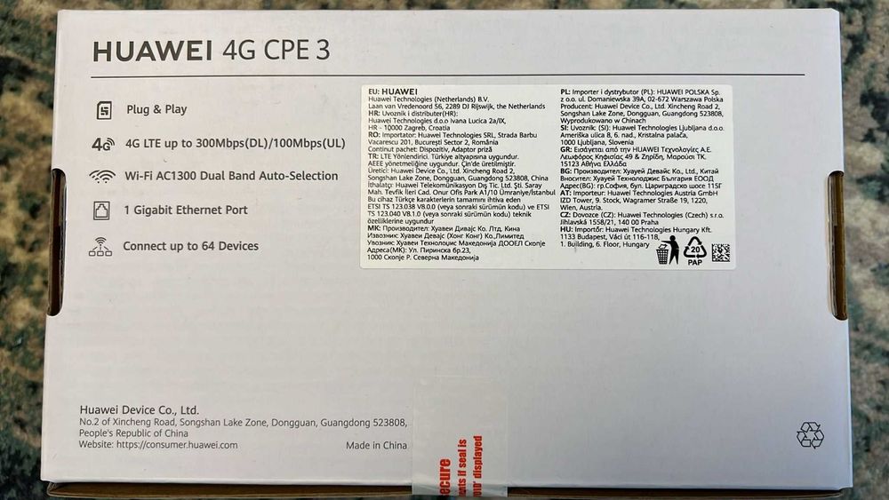 garantie Router modem 4G+ Huawei B530 LTE 7 CPE 3 sigilat
