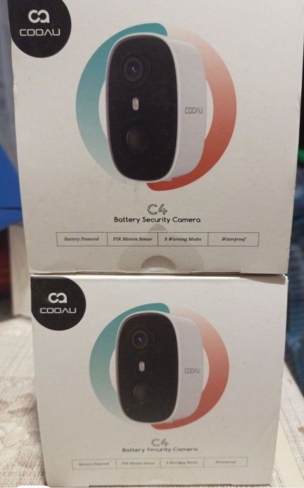 Camera de supraveghere exterioară Cooau 2K nouă, cu conectivitate wire