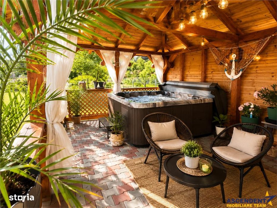 Refugiu pretios:jacuzzi, lemn masiv,2.000 mp teren,4 dormitoare, cupto