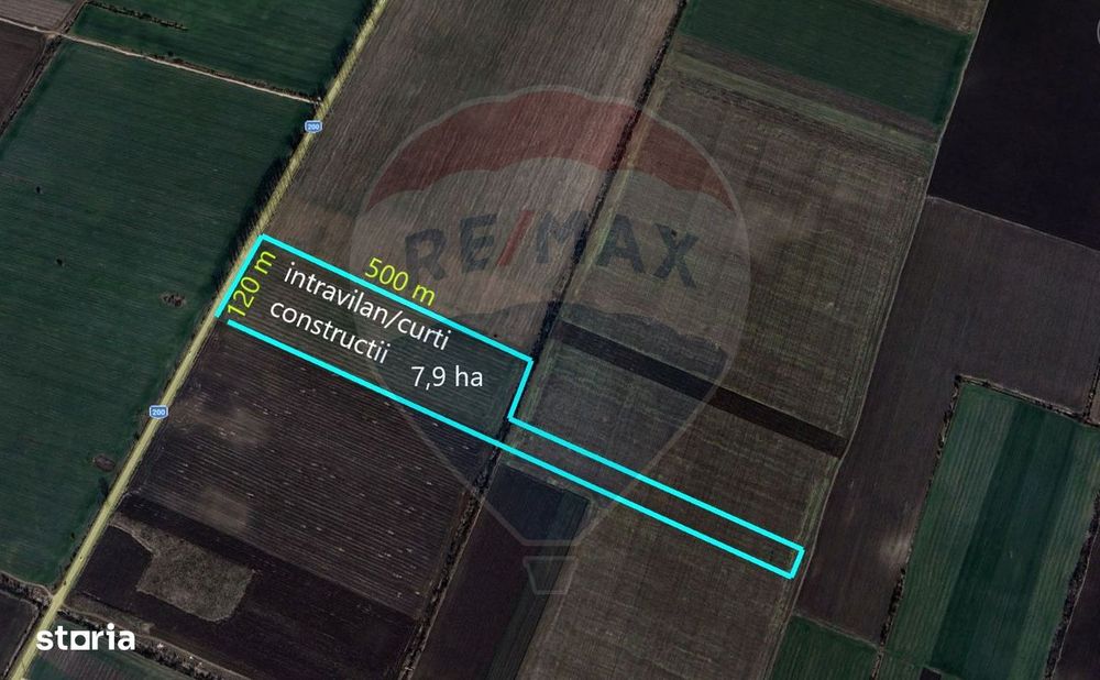 Teren industrial 7.9 ha, Afumati, deschidere 120m, Soseaua Stefanesti