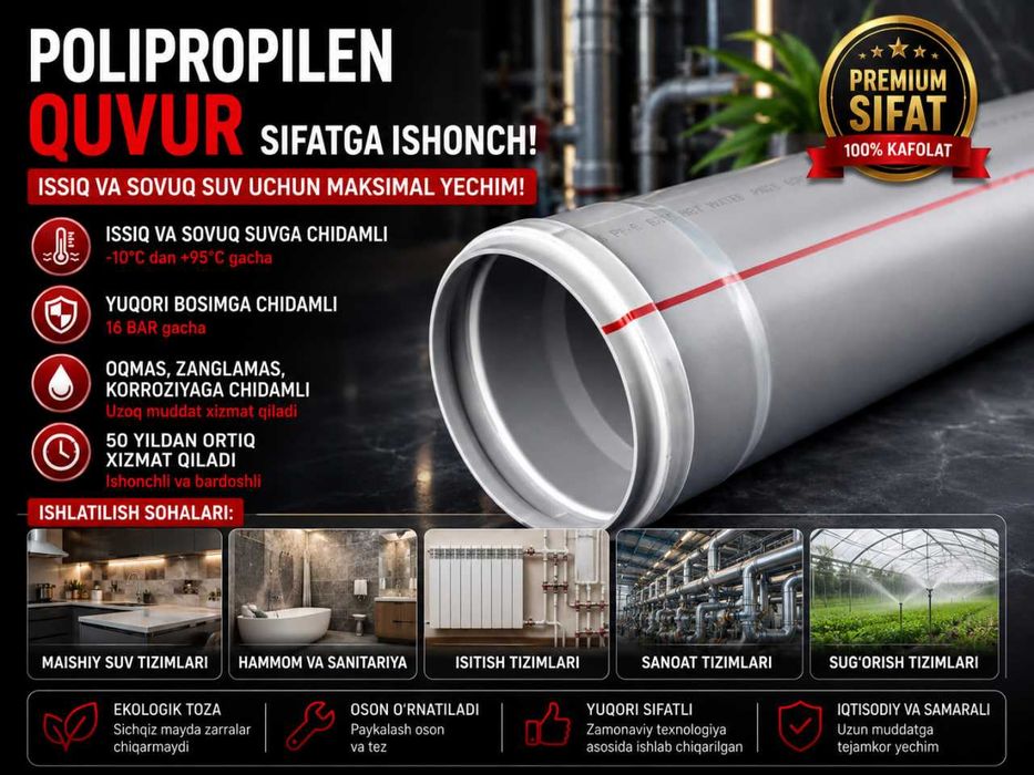 Plastherm Polipropilen Quvurlar va Fitinglar