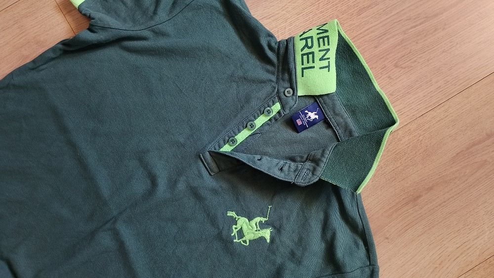 Tricou verde U.S. Grand Polo stil casual / Mărime S