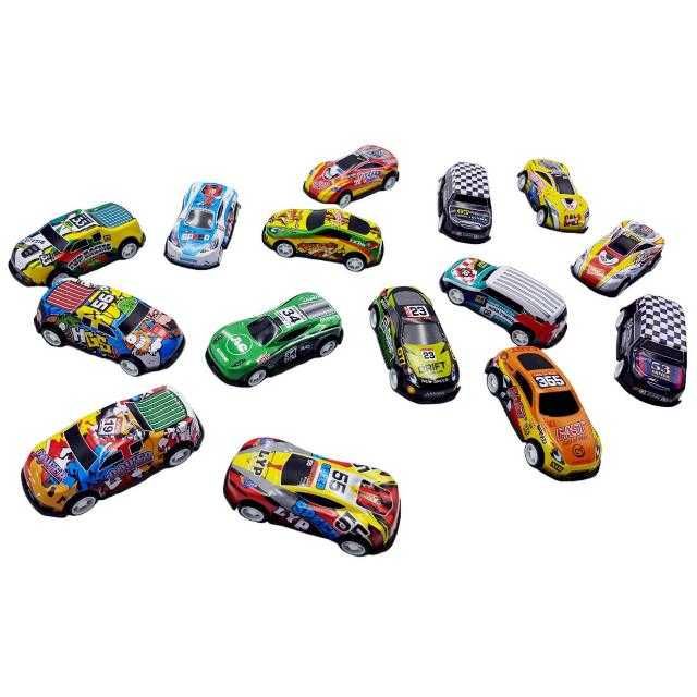 Set 15 masinute metalice sport, Multicolor,  KOMAZI®