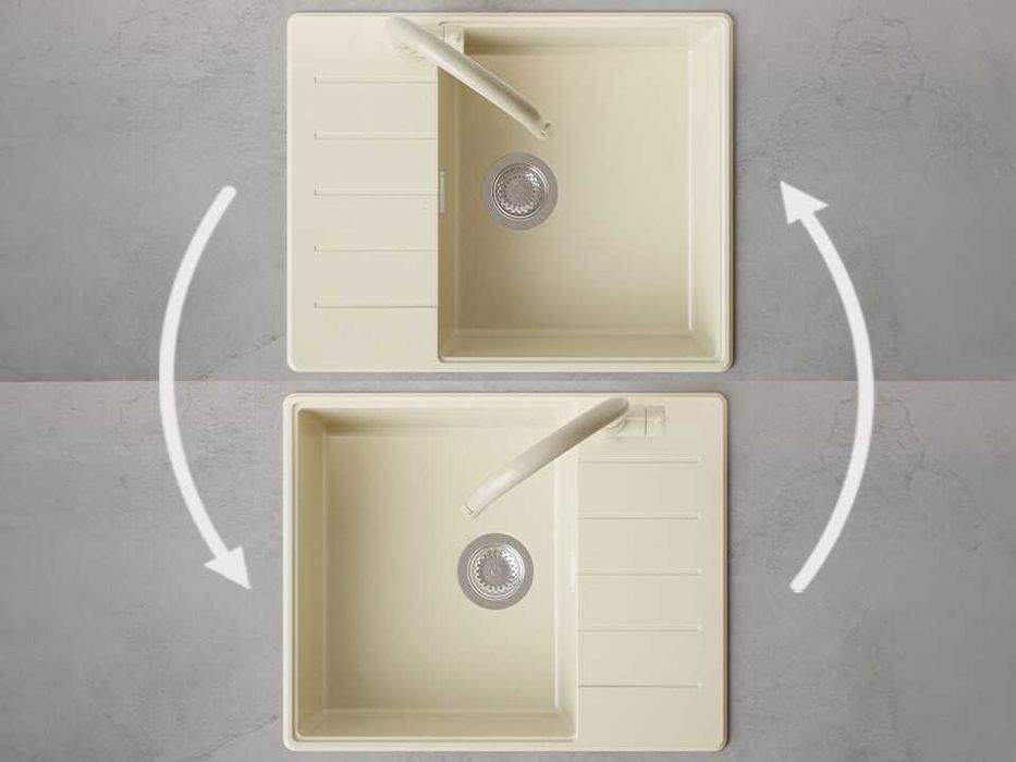 Бежава кухненска гранитна мивка Копенхаген 50 Top 620х500