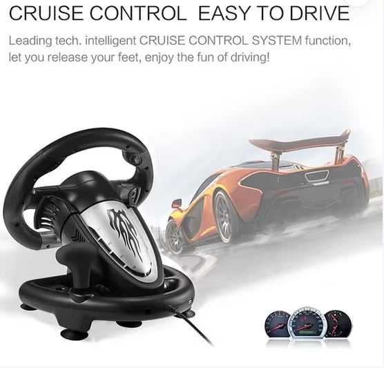 Volan Gaming cu pedale vibratii schimbator - compatibil PC/PS4/XBOX!