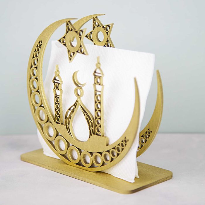 Салфетница полумесяц, рамадан, золотая