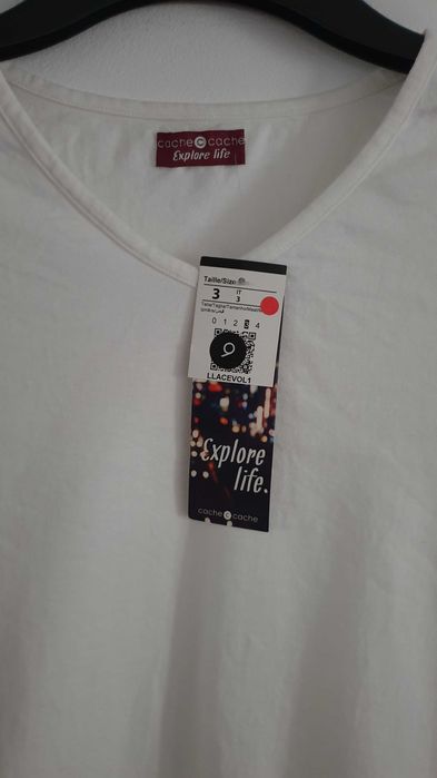 Bluza noua L cu dantela de bumbac, Cache Cache