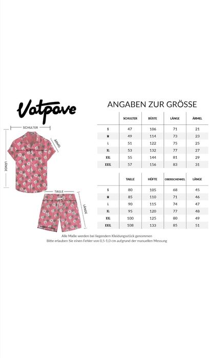 Set costum vara Hawaiian din Bumbac pentru Bărbați mărimea L