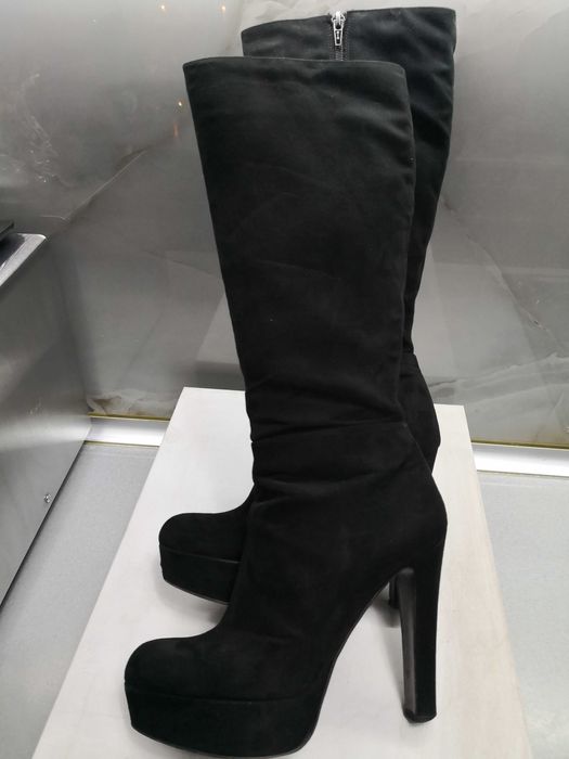 Дамски ботуши велурени, черни