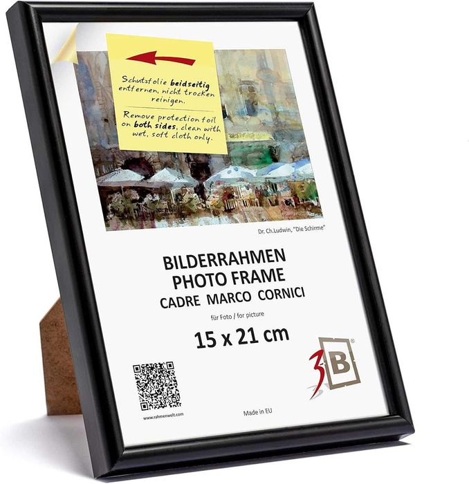 Комплект 3 рамки за снимки 15x21 A5 черни за стена и маса