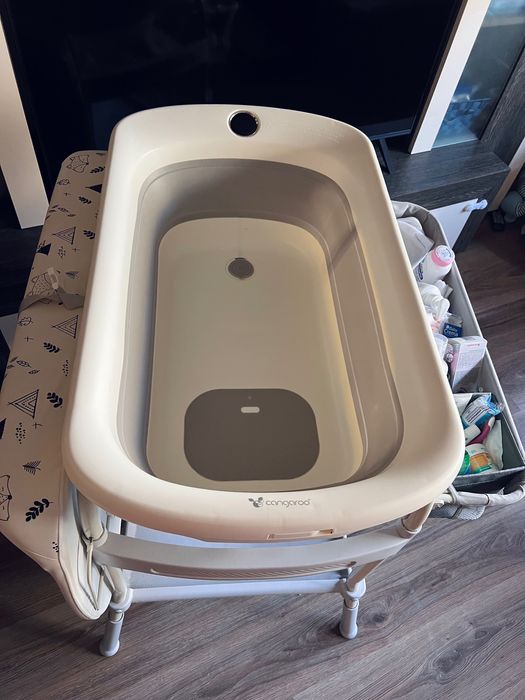 Cangaroo Garda 2в1 бебешка вана с повивалник, стойка, дигитален термометър!