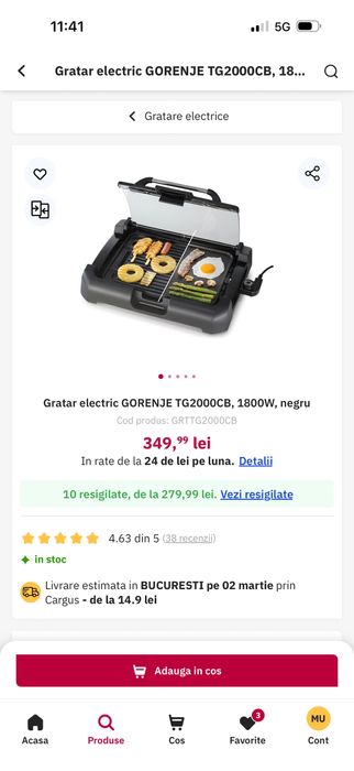 De vanzare Gratarul electric GORENJE TG2000CB