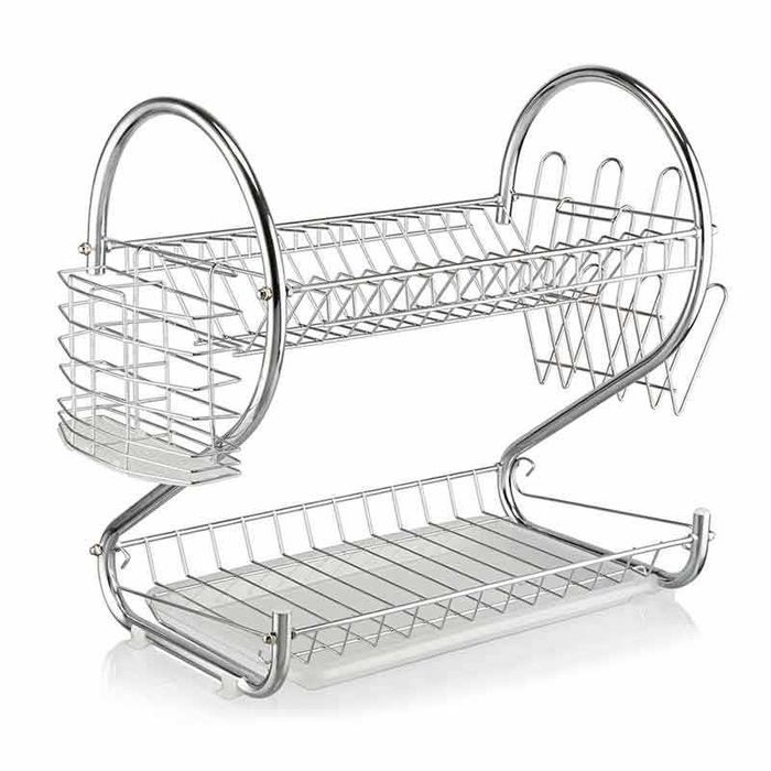 Двуетажен сушилник за съдове от неръждаема стомана
