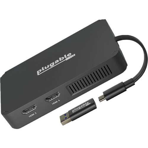 Plugable USB-C or USB 3.0 Quad HDMI Adapter