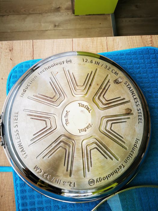 Vand tigaie Tefal Duetto antiaderenta 32cm exterior inox+capac transpa