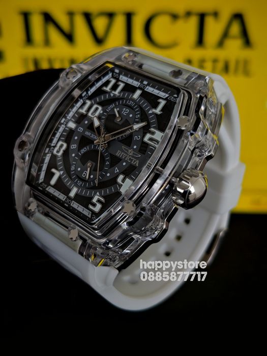 INVICTA Cyclone white/silver 49 mm, Инвикта нов ръчен часовник