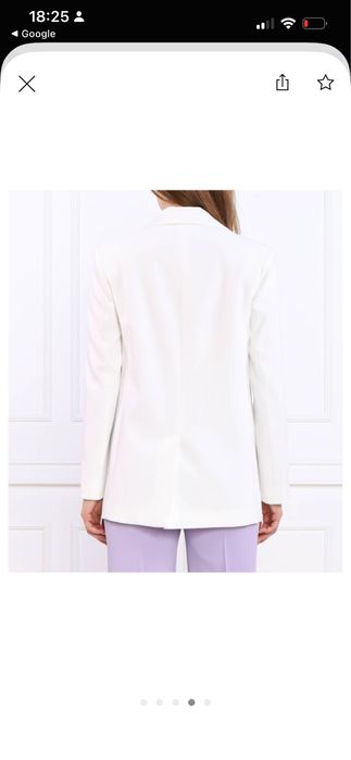 Pinko бял блейзър с брандирано копче модерен овърсайз модел