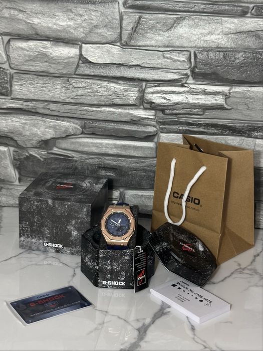 Casio G-Shock AP Mod - Navy Blue - Rose Gold