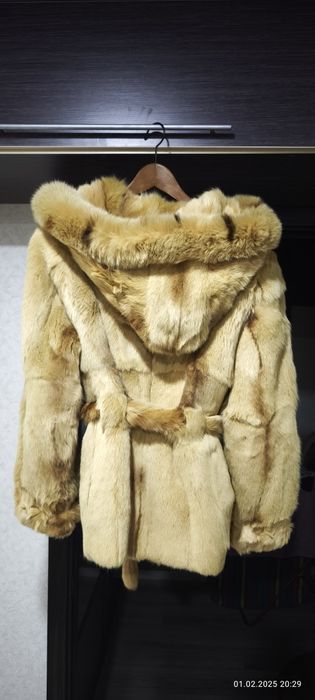 Шуба короткая с поясом