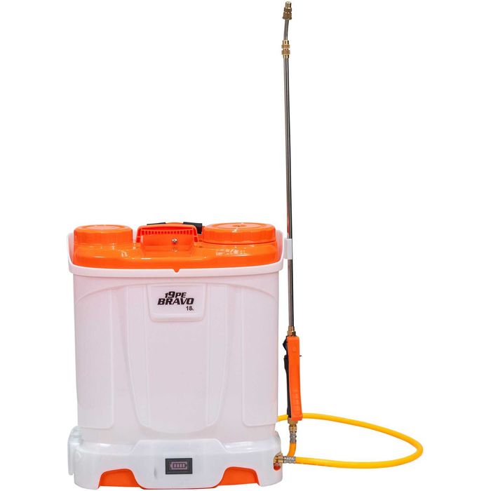Pompa electrica de stropit cu presiune pe acumulator Ruris Bravo 19PE, acumulator 12V 8.0 Ah, rezervor tip rucsac 18 L, lance metalica telescopica,etc