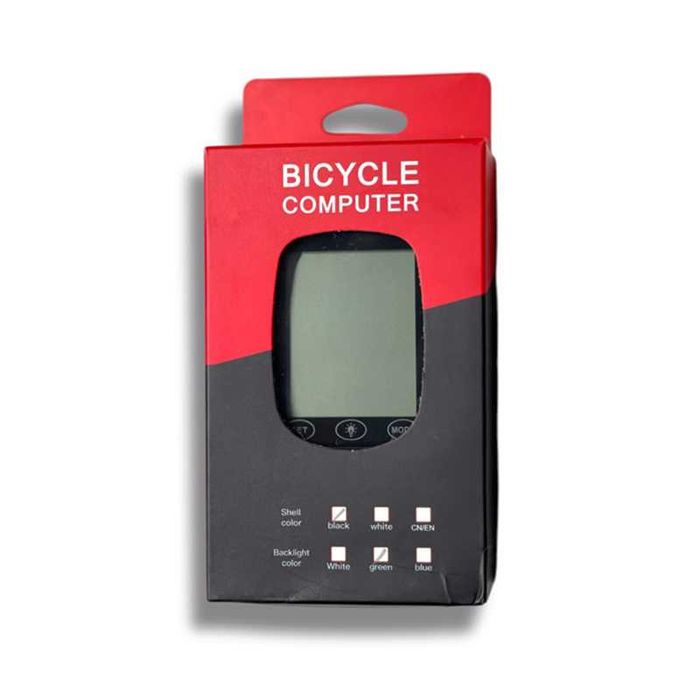 Велокомпютър с 25 функции, Водоустойчив, LED подсветка, LCD 39х48мм.