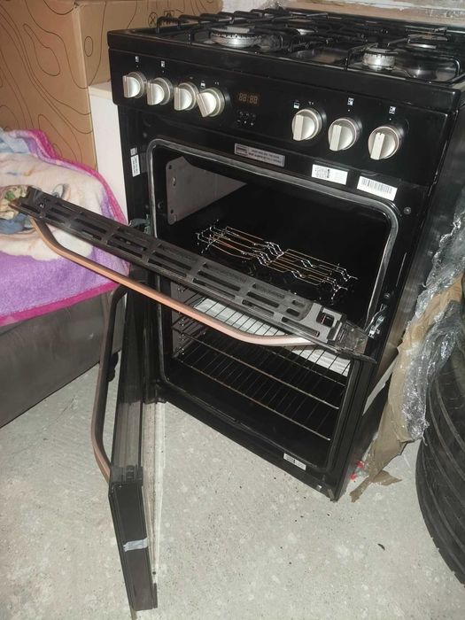 Aragaz mixt (gaz și electric) TieDex UK HOTPOINT Multiflow HDM67G9C2CB, 60 cm – Negru
