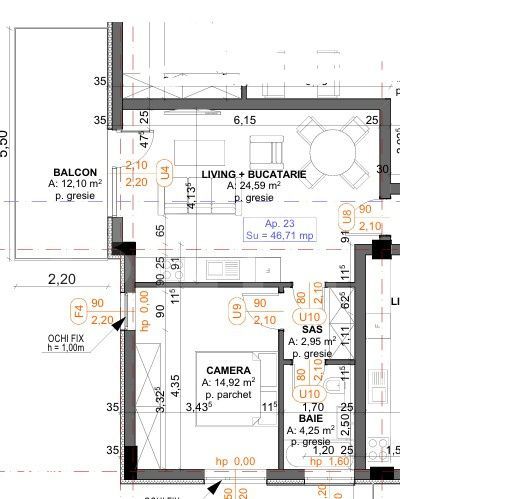 Comision 0! Apartament 2 camere, 47 mp, Iris TVA inclus! — fotografia 3