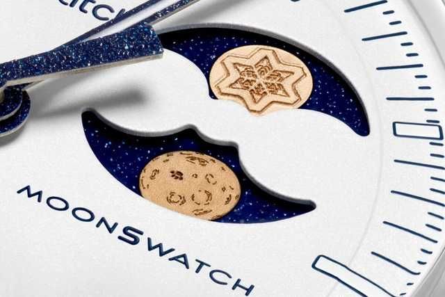 Ceas SWATCH X OMEGA Mission to Earthphase Moonshine Gold-COLD MOON !!