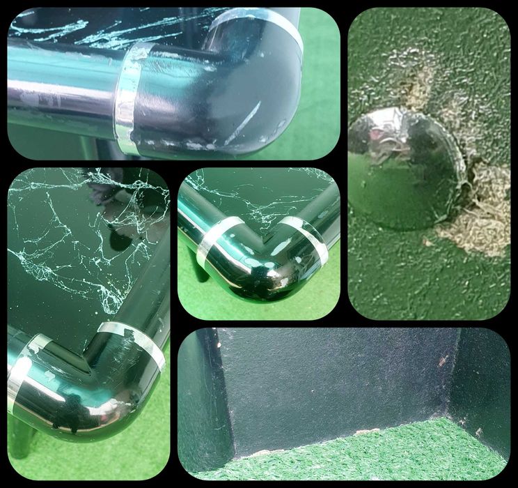 Маса за кафе със стъклен плот ефект "мрамор" малка