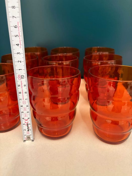 Set pahare Ikea SKOJA amber portocaliu rare design