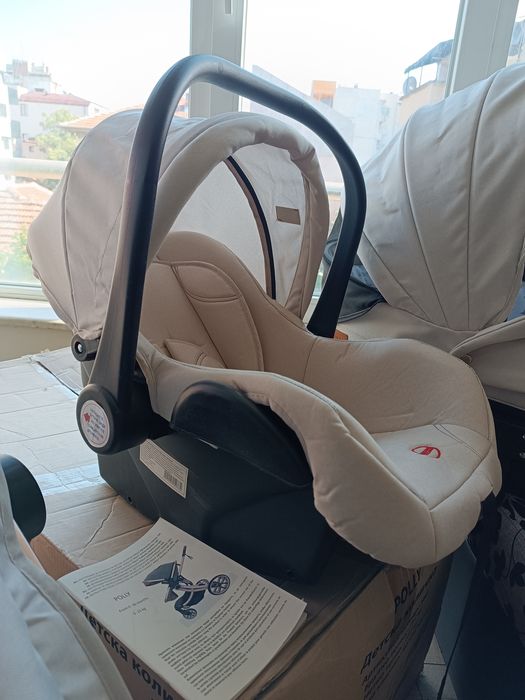 Moni Polly 3в1 - Комбинирана детска количка, бежова