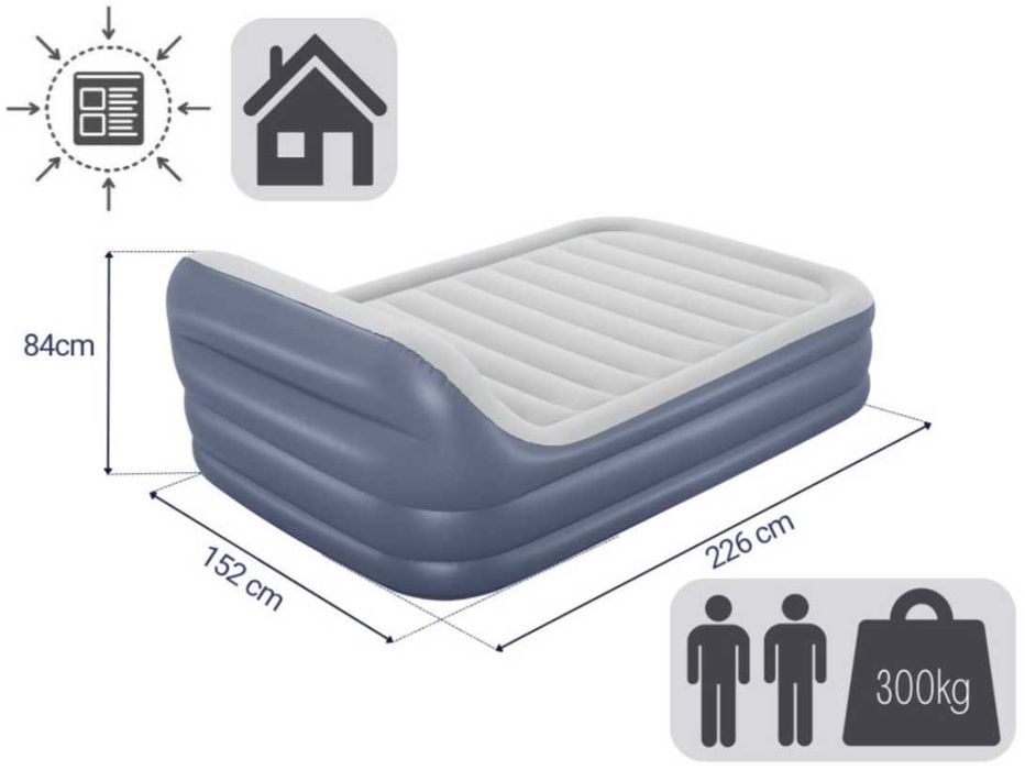 Надувной кроват-203 x 152 x 46(84) см Bestway-67923 Доставка бесплатно