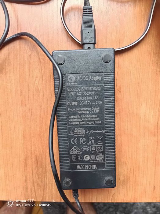 Încărcător de putere mare 2A, 67.2V, 135 wati, trotineta electrica