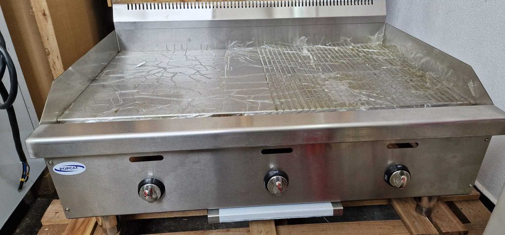 Plita profesionala  neted+striat GAZ 3 zone 90cm TRANSPORT GRATUIT