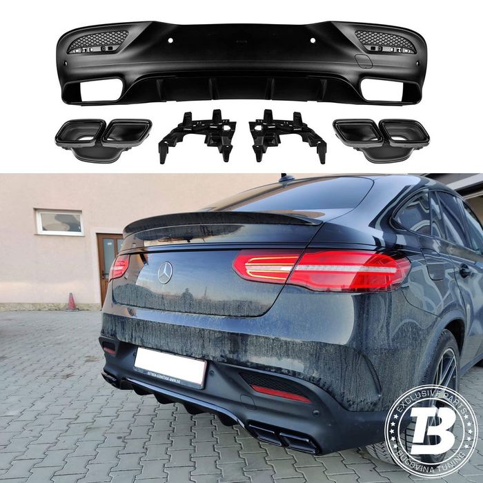 Difuzor Bara Spate cu Ornamente compatibil cu Mercedes GLE Coupe C292 AMG