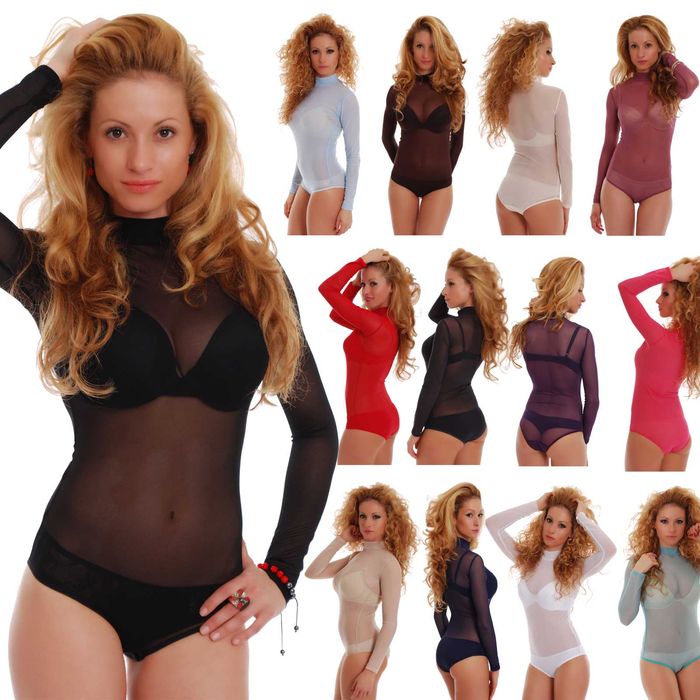 Тюлено Дамско боди полу-поло с дълъг ръкав бикина 338 TIARA GALIANO