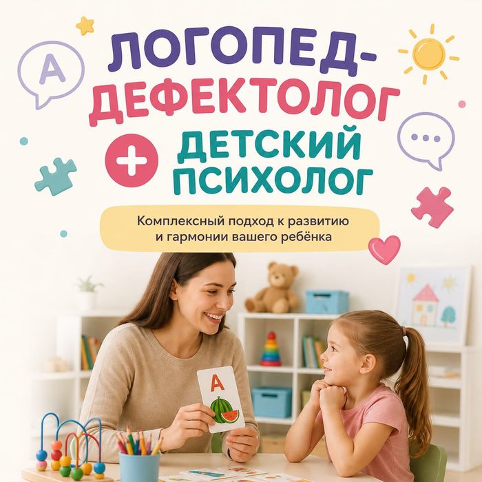 Логопед-дефектолог от 5000т Лого-массаж входит в стоимость