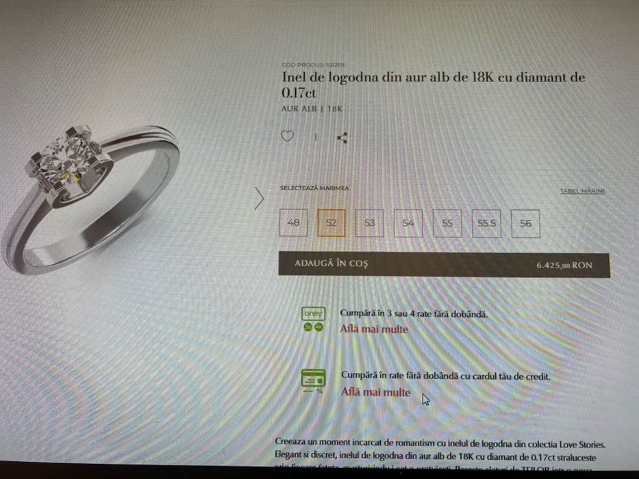 Inel cu diamant natural