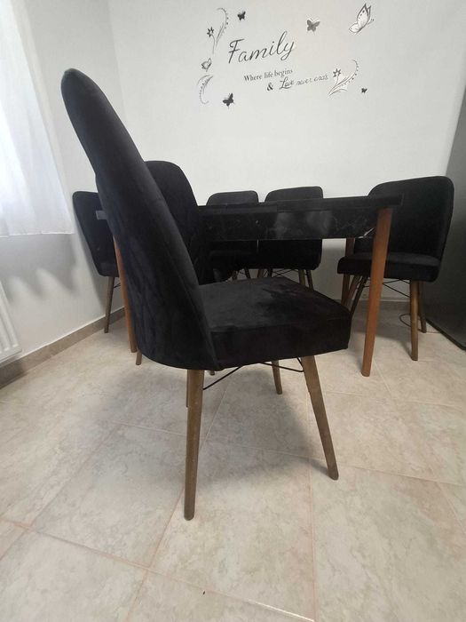 Set masa bucatarie extensibila+6 scaune