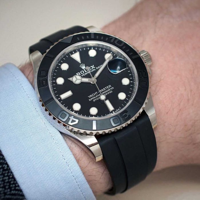 rolex yacht-master 42mm сребро/каучук