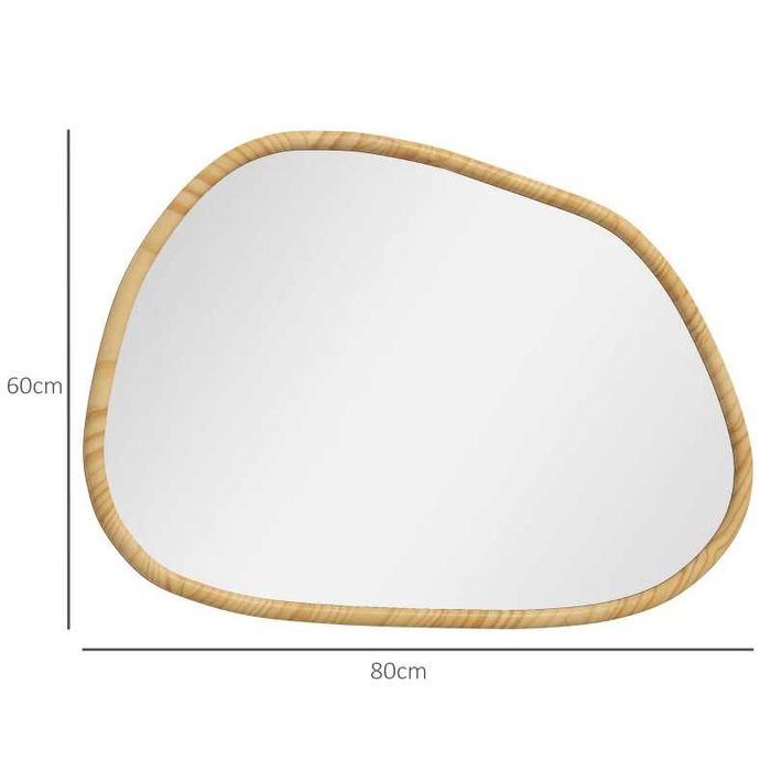 Стенно огледало HOMCOM, Винтидж дизайн, 80 см x 2.1 см x 60 см